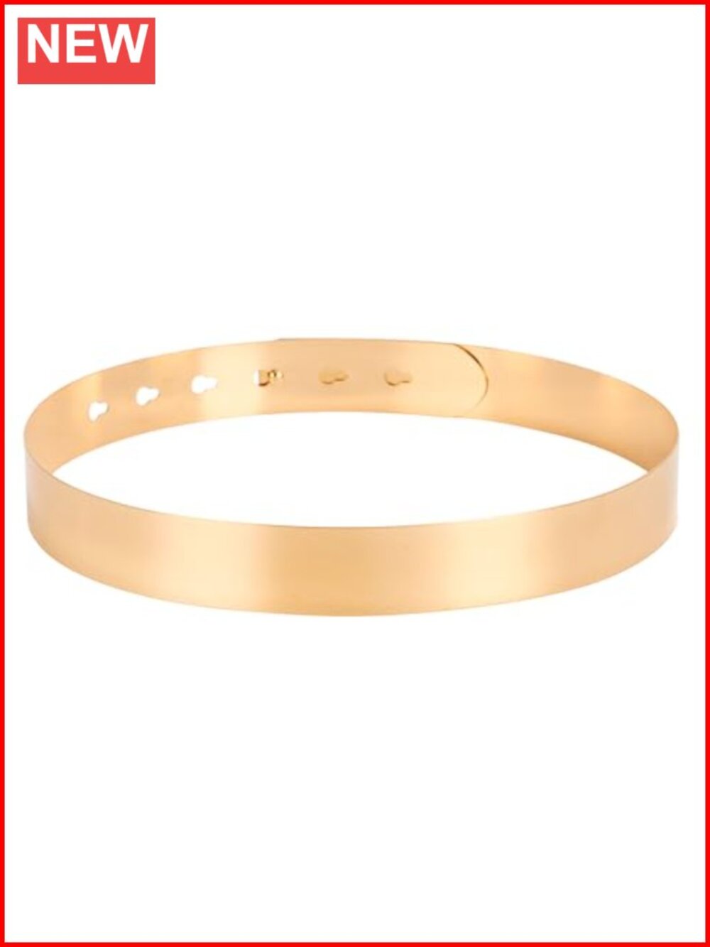 Metal Waistband Skinny Belt Gold Plated Elastic Strap for Dress